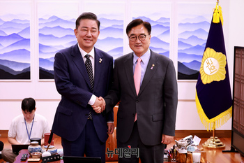 [포토] 우원식 국회의장 예방한 김병기 신임 원내대표