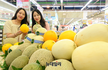 [포토] 농협 하나로마트 "멜론으로 더운 여름 면역력 챙기세요"