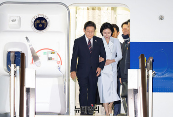 [포토] 첫 해외순방 마친 이재명 대통령