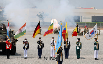 [포토] 캠프험프리스서 열린 유엔사 창립 75주년 기념행사