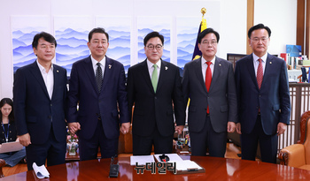 [포토] 국회의장 주재 여·야 원내대표 회동