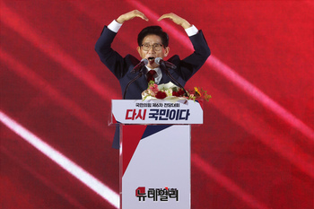 [영상] 결선 진출 소감 밝히는 김문수...26일 당대표 결정