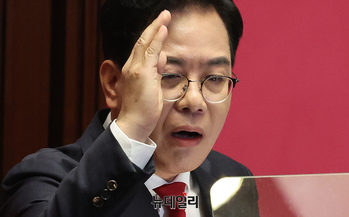 [포토] 교섭단체 대표연설 하는 송언석 국민의힘 원내대표