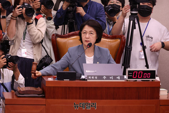 [포토] 의사봉 두드리는 추미애 법사위원장