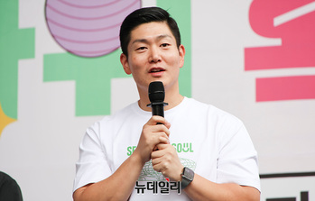 [포토] '체력 회복 챌린지' 참석한 김재섭 의원 