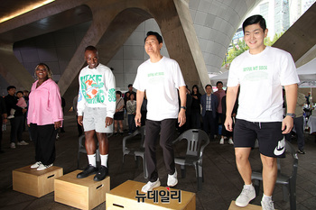 [포토] 체력측정하는 오세훈 서울시장 