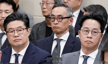 [포토] 국감 출석한 김병주·윤종하·조좌진 