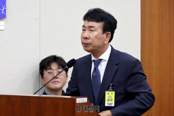 [포토] 국회 출석한 김진구 전 유진ENT 대표이사