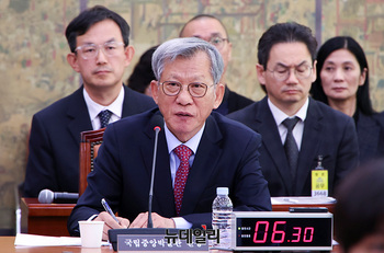 [포토] 국정감사 출석해 답변하는 유홍준 국립중앙박물관장