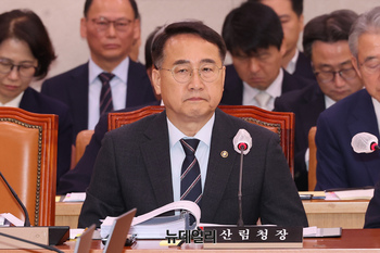 [포토] 농해수위 국감 출석한 김인호 산림청장