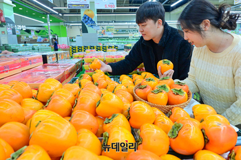 [포토] 농협유통 하나로마트, 올해 첫 출하된 '대봉시' 판매