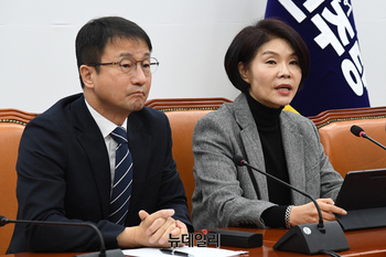 [포토] 원내대책회의서 발언하는 한정애 민주당 정책위의장