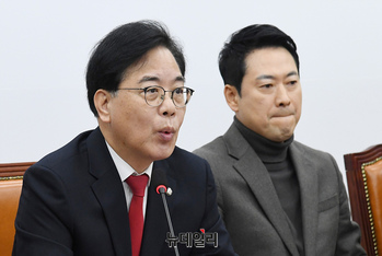 [포토] 최고위 참석한 송언석 국민의힘 원내대표