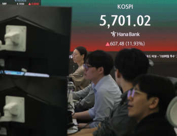 '지옥과 천당' 오가는 코스피, 장 초반 12% 강세 … 반도체 투톱 급반등