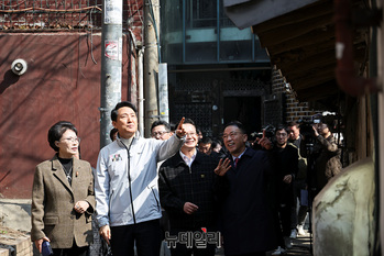 [포토] 현장 둘러보는 오세훈 서울시장 