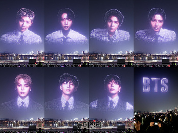 [영상] 'BTS 컴백 D-1' 드론 라이트쇼