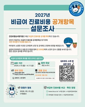 심평원, 내달 17일까지 국민 접점형 비급여 항목 발굴 위한 설문조사 실시 