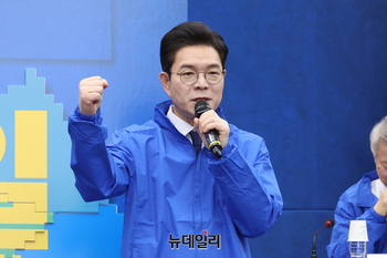 [포토] 승리 다짐하는 정원오 민주당 서울시장 후보