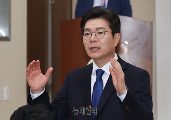[영상] 도시정비 조합연대 지지선언, 인사말하는 정원오 후보