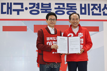 [영상] 추경호-이철우 후보, 대구경북 비전선포 협약식