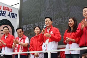 장동혁 논산 지원유세…"일 잘하는 시장, 백성현 다시 한번"