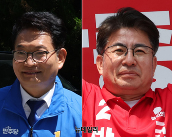 [포토] 인천 연수구 누비는 송영길·박종진 후보