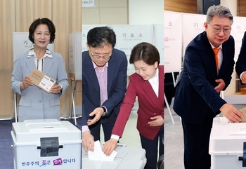 추미애·양향자·조응천 경기지사 후보 '사전투표' 완료