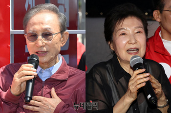 [포토] 영남권 지원나선 이명박·박근혜 전 대통령