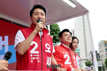 [포토] 노원 찾은 오세훈 국민의힘 서울시장 후보