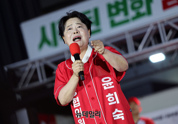 [포토] 오세훈 후보 지원유세 나선 윤희숙