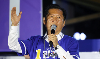 [포토] 정원오 지원나선 정청래 민주당 대표 