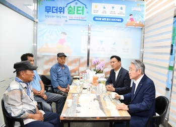 강호동 농협중앙회장, 백석농협 무더위 쉼터 점검
