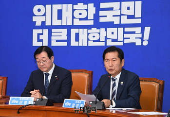 [포토] 중앙위서 발언하는 정청래 더불어민주당 대표